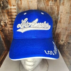 Los Angeles Spell Out Dodgers Baseball Hat Embroidered LA Adjustable Blue White